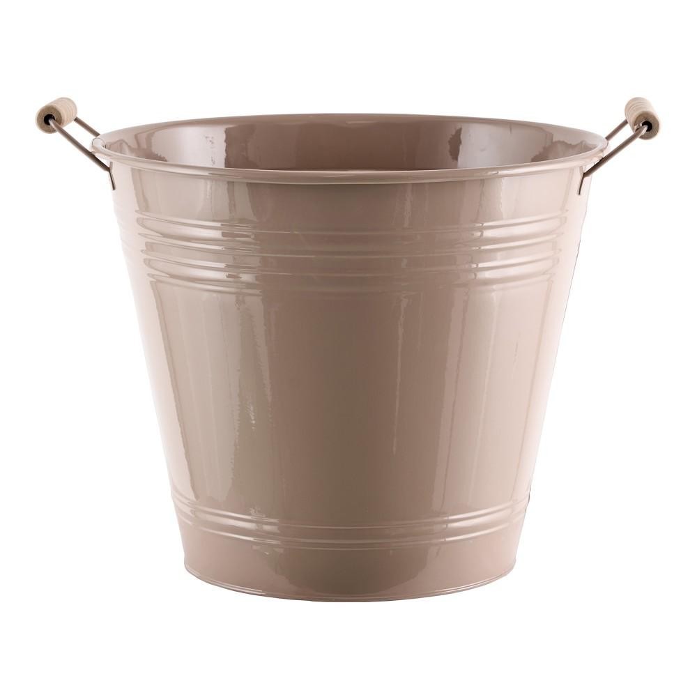 SECCHIO METALLO H.28 CM. BEIGE